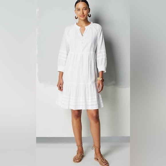J. Jill Dresses & Skirts - NWT J. Jill Tiered Button Front Dress Ruffle Details White Size XS